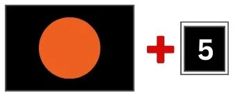 Bandiera nera con disco arancione