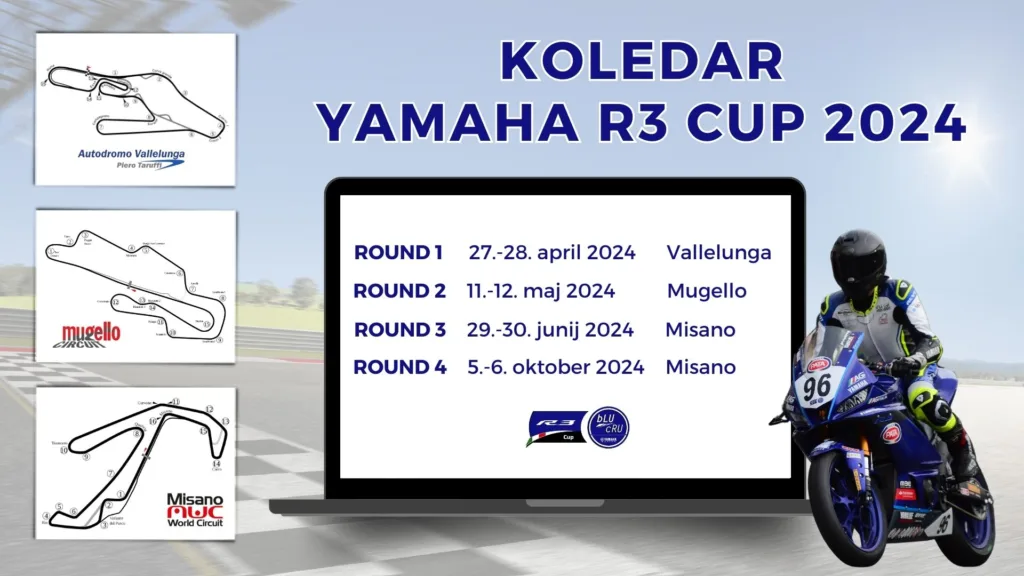 Koledar Yamaha R3 cup 2024