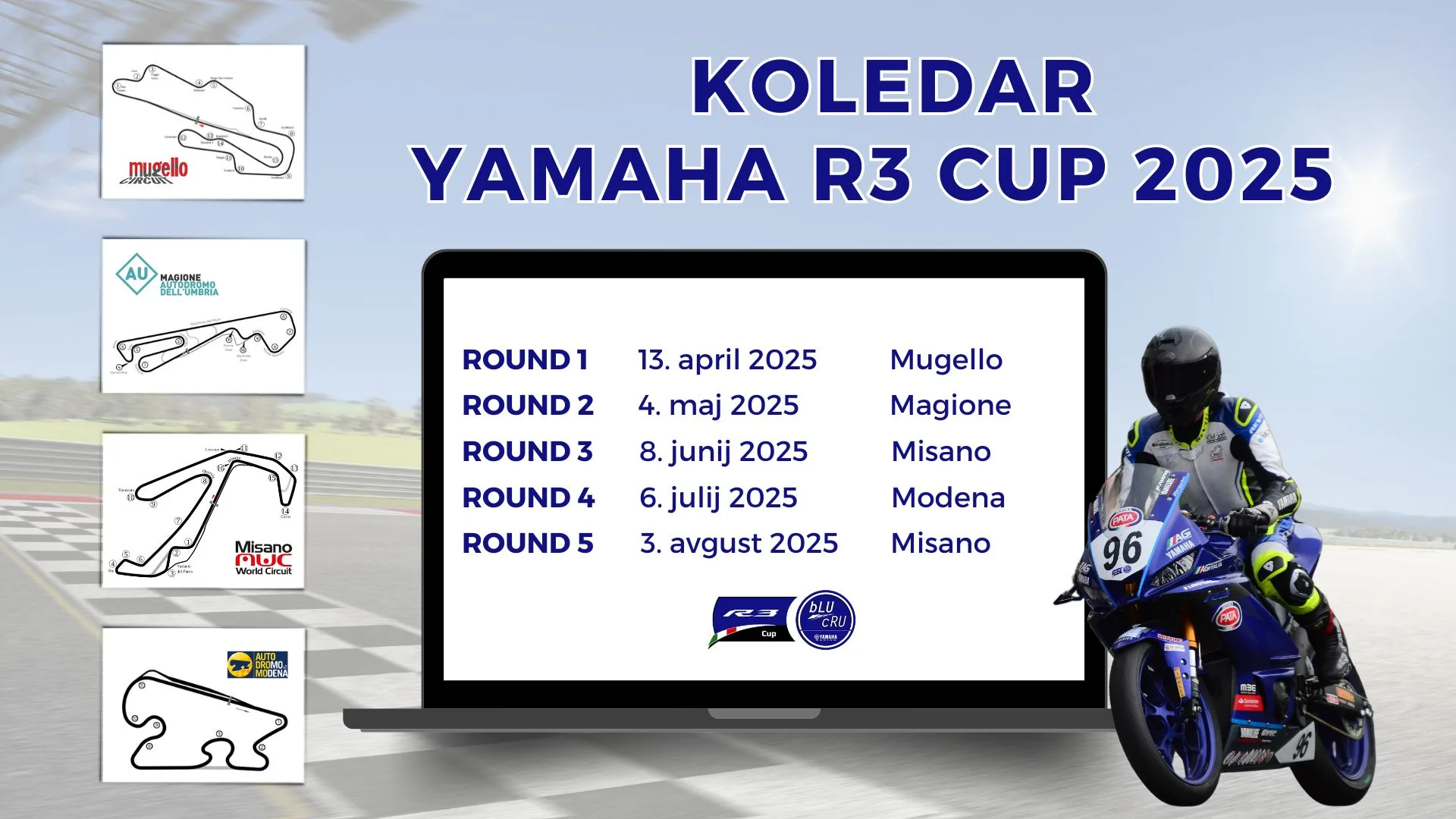 Koledar Yamaha R3 cup 2024