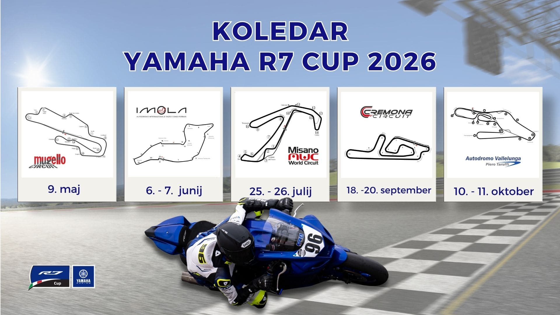 Yamaha R7 Cup koledar 2026